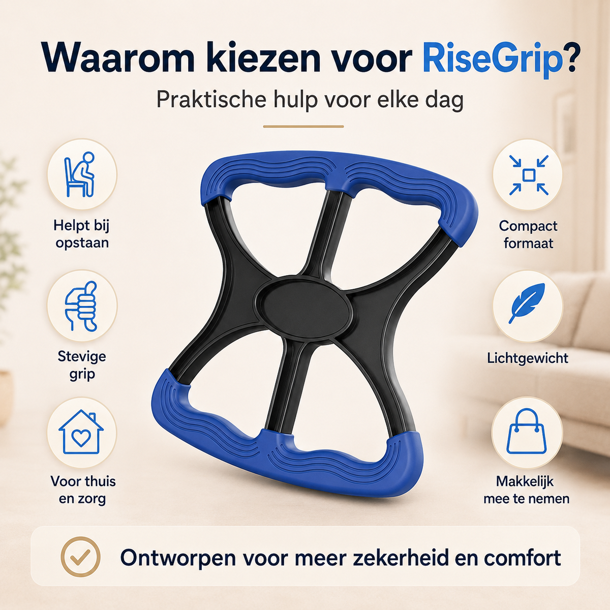 RiseGrip™ – Handige Opstahulp voor Extra Houvast