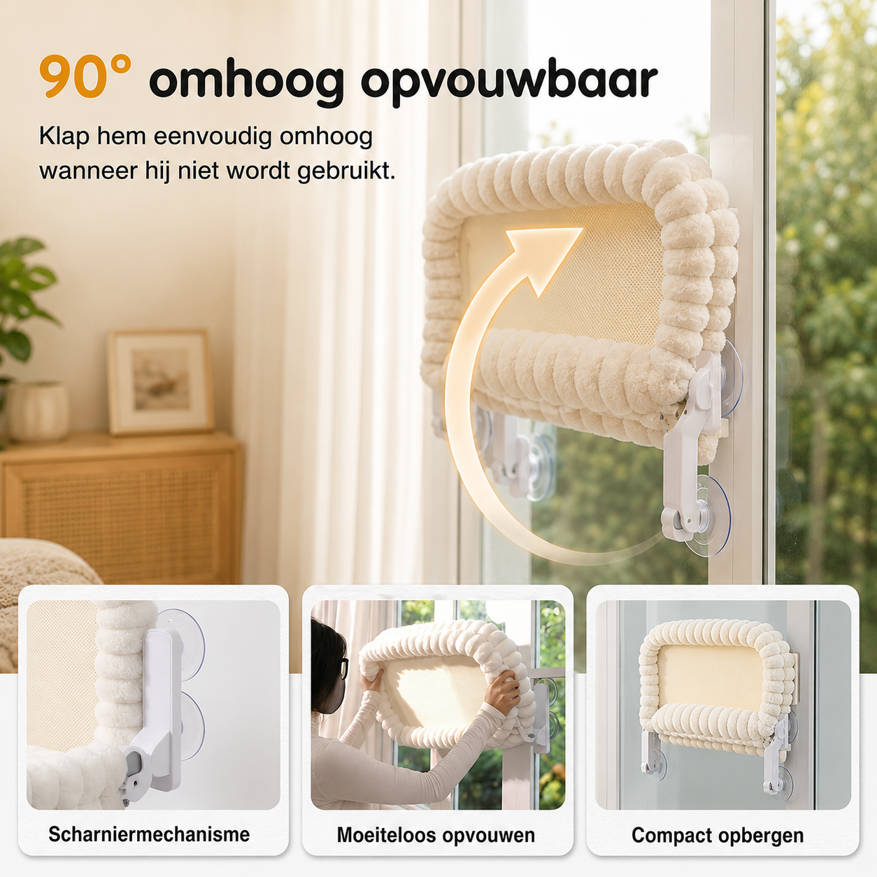 PurrView™ – Opvouwbare Kattenhangmat voor het Raam