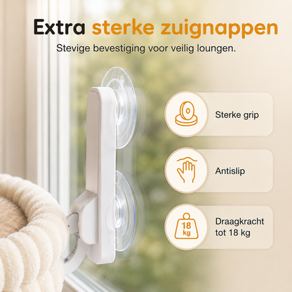 PurrView™ – Opvouwbare Kattenhangmat voor het Raam